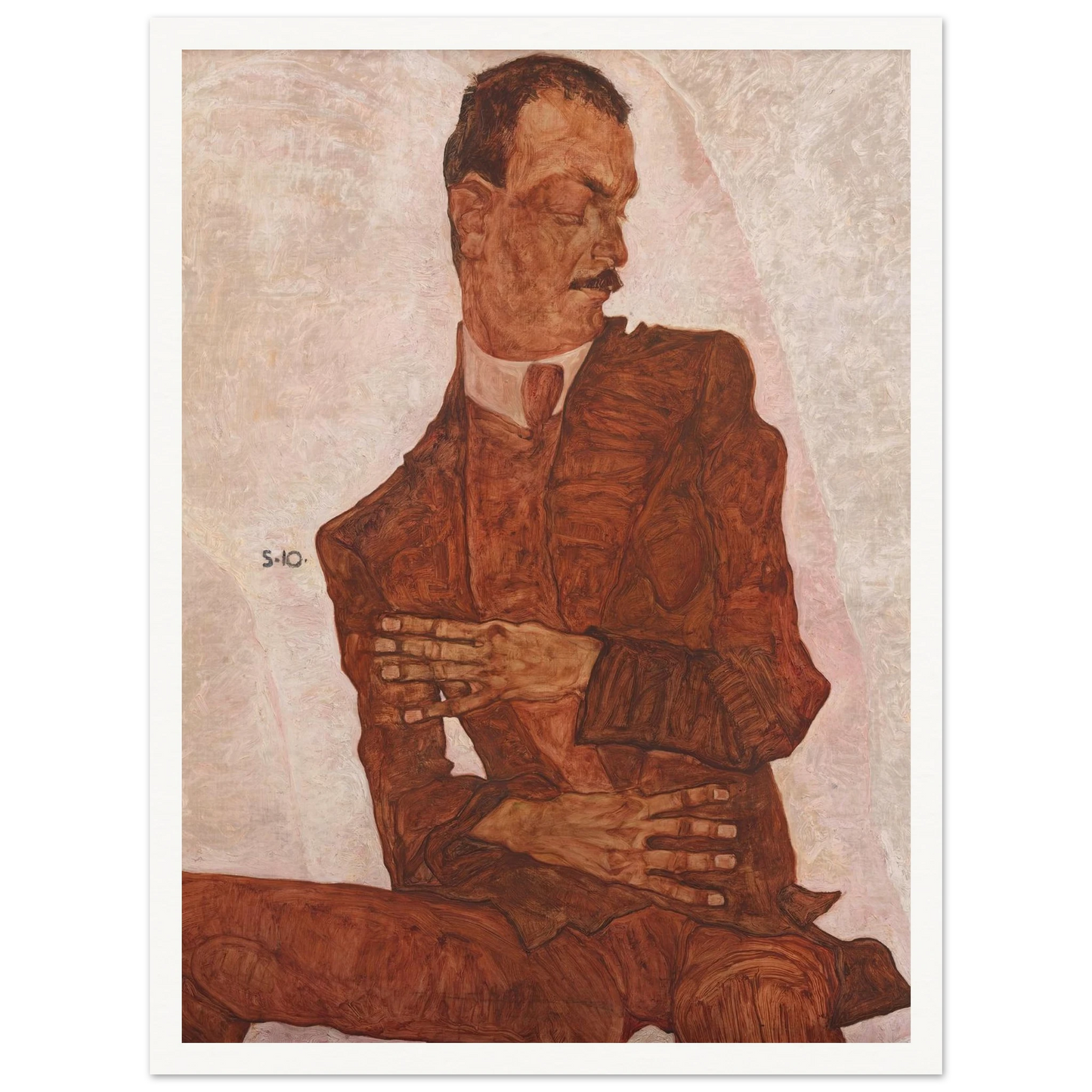 Porträt Arthur Roessler (1910) Art Print | Egon Schiele - Framed Poster - 30x40 cm / 12x16″ - Black frame