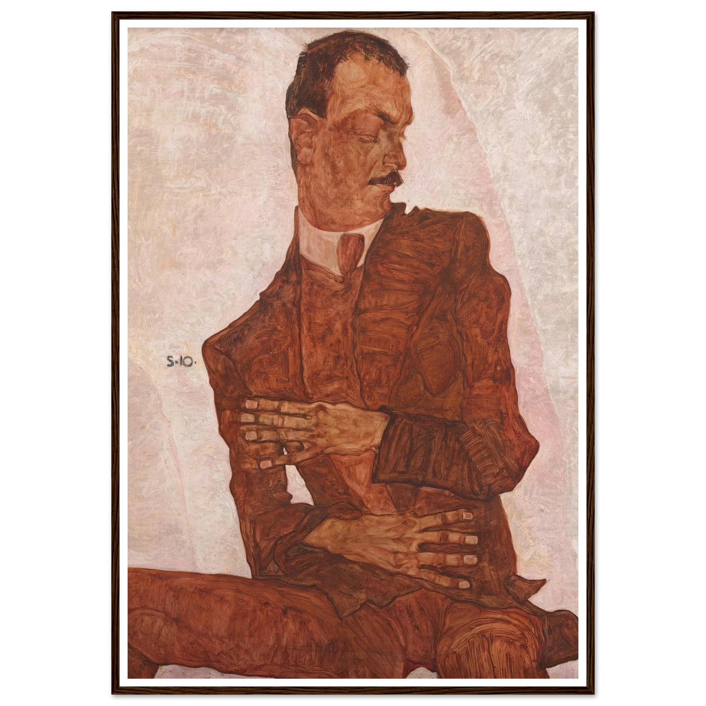 Porträt Arthur Roessler (1910) Art Print | Egon Schiele - Framed Poster - 30x40 cm / 12x16″ - Black frame