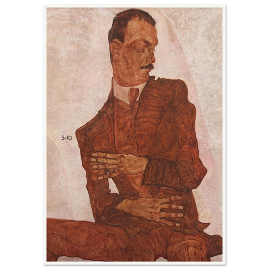 Porträt Arthur Roessler (1910) Art Print | Egon Schiele - Framed Poster - 30x40 cm / 12x16″ - Black frame