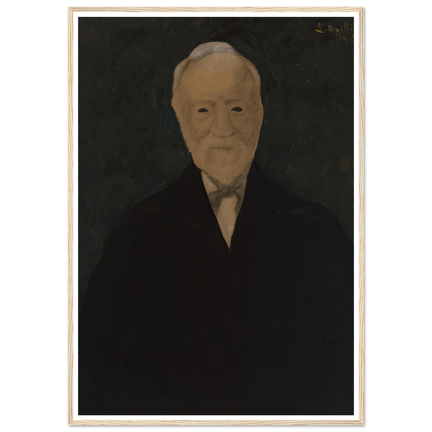 Portret van Andrew Carnegie (1913) Art Print | Leon Spilliaert - Framed Poster - 30x40 cm / 12x16″ - Black frame