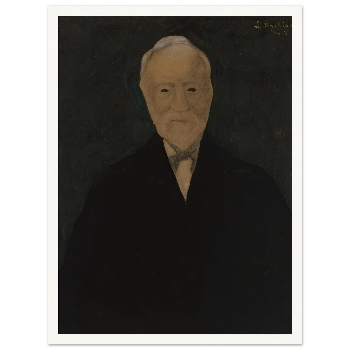 Portret van Andrew Carnegie (1913) Art Print | Leon Spilliaert - Framed Poster - 30x40 cm / 12x16″ - Black frame