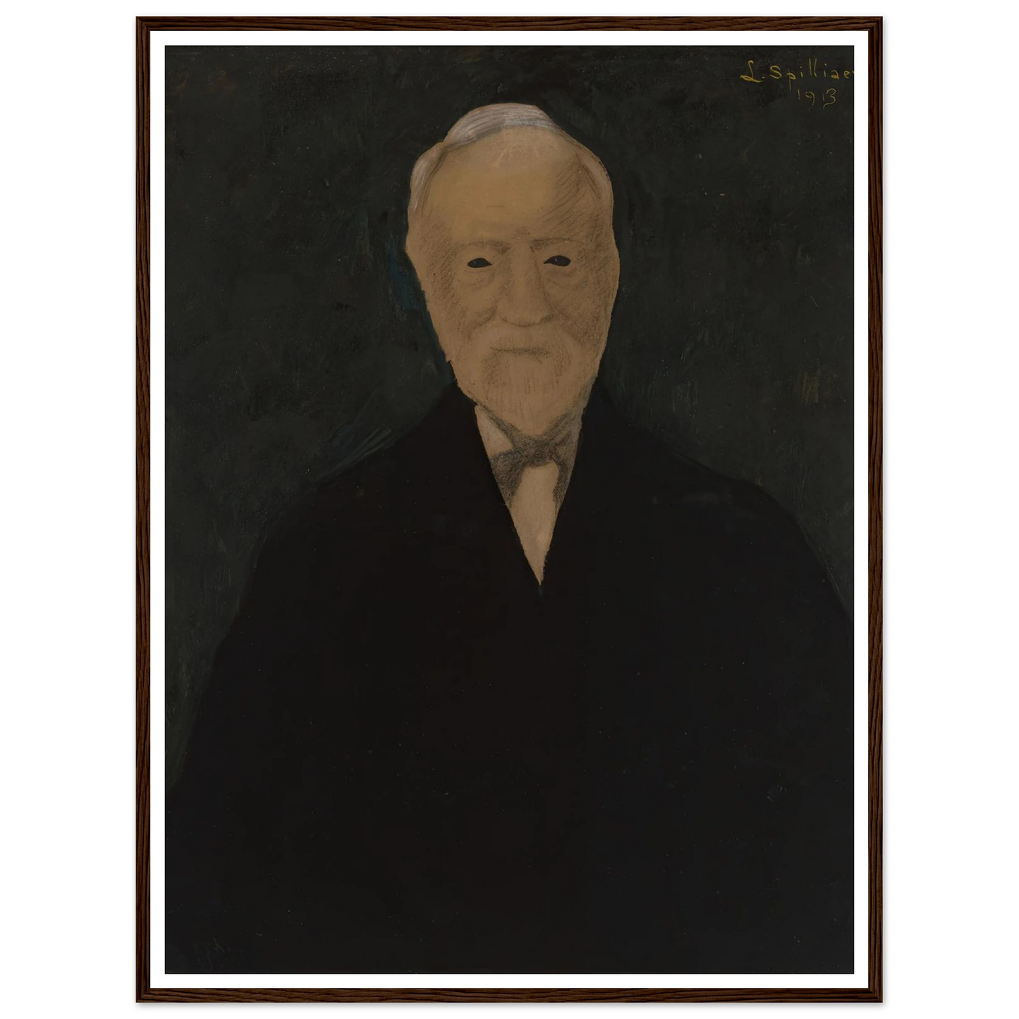 Portret van Andrew Carnegie (1913) Art Print | Leon Spilliaert - Framed Poster - 30x40 cm / 12x16″ - Black frame