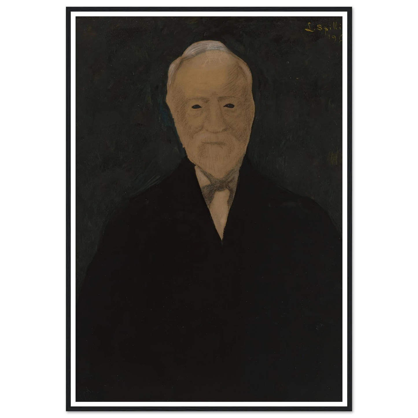 Portret van Andrew Carnegie (1913) Art Print | Leon Spilliaert - Framed Poster - 30x40 cm / 12x16″ - Black frame