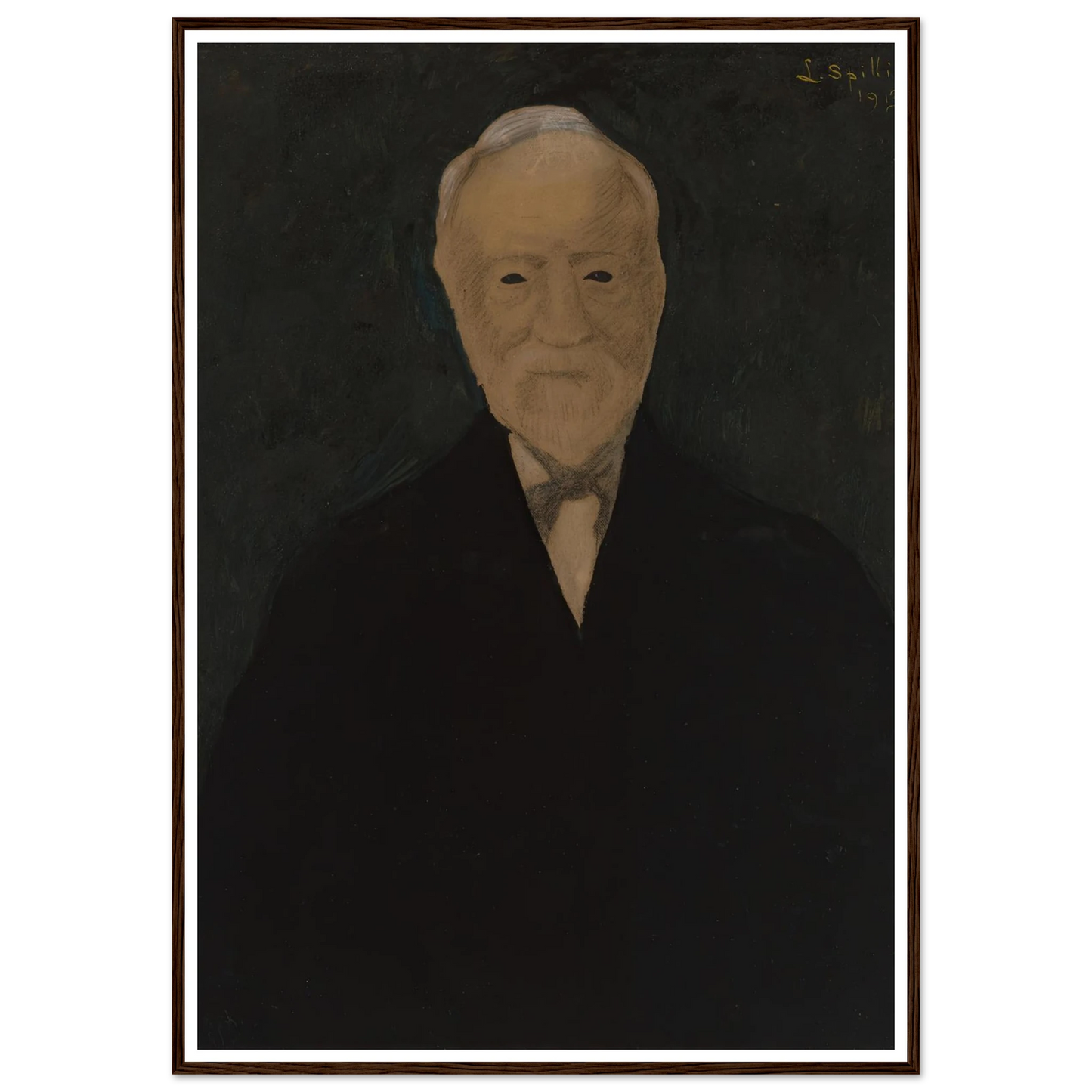 Portret van Andrew Carnegie (1913) Art Print | Leon Spilliaert - Framed Poster - 30x40 cm / 12x16″ - Black frame