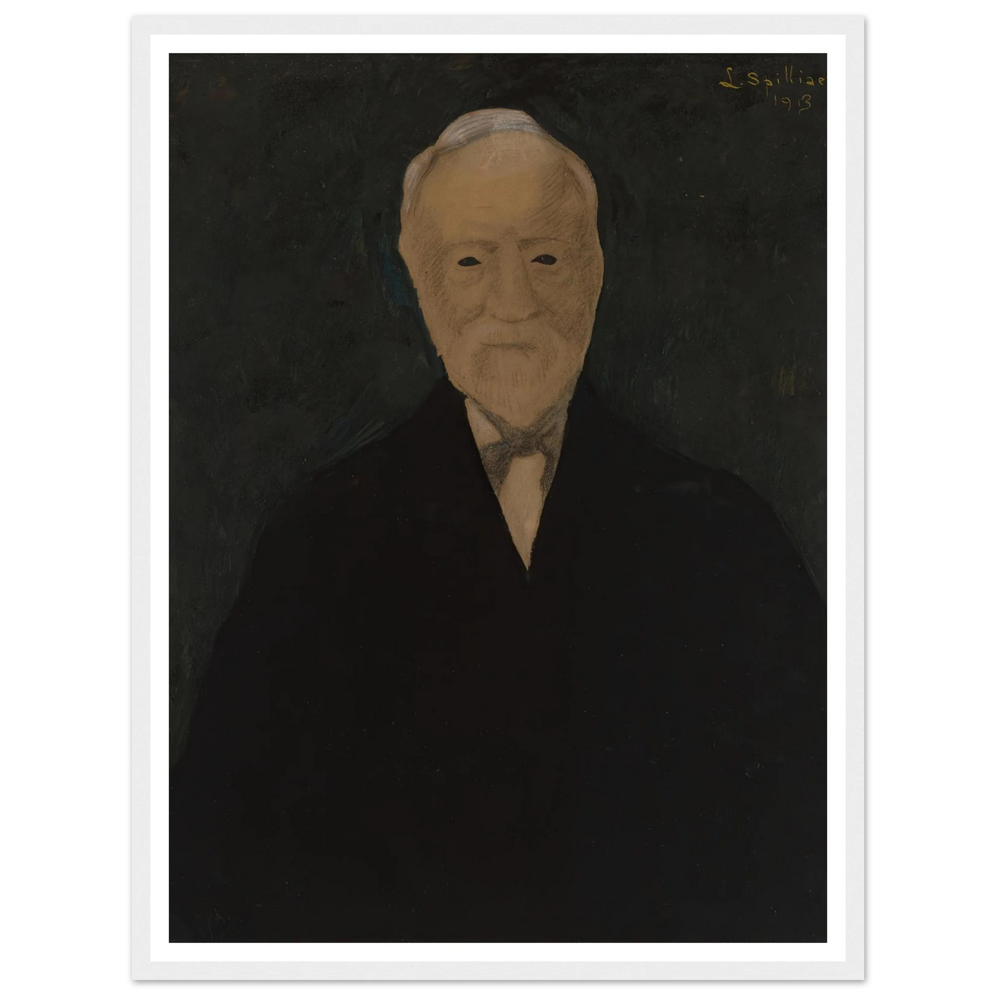 Portret van Andrew Carnegie (1913) Art Print | Leon Spilliaert - Framed Poster - 30x40 cm / 12x16″ - Black frame
