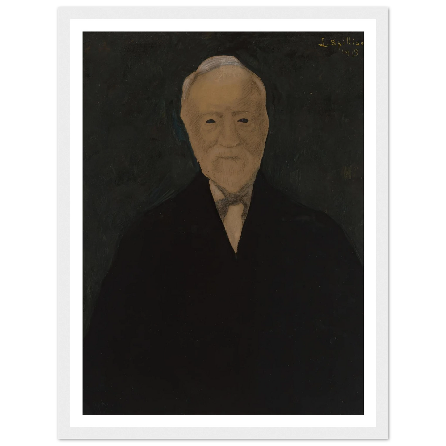 Portret van Andrew Carnegie (1913) Art Print | Leon Spilliaert - Framed Poster - 30x40 cm / 12x16″ - Black frame