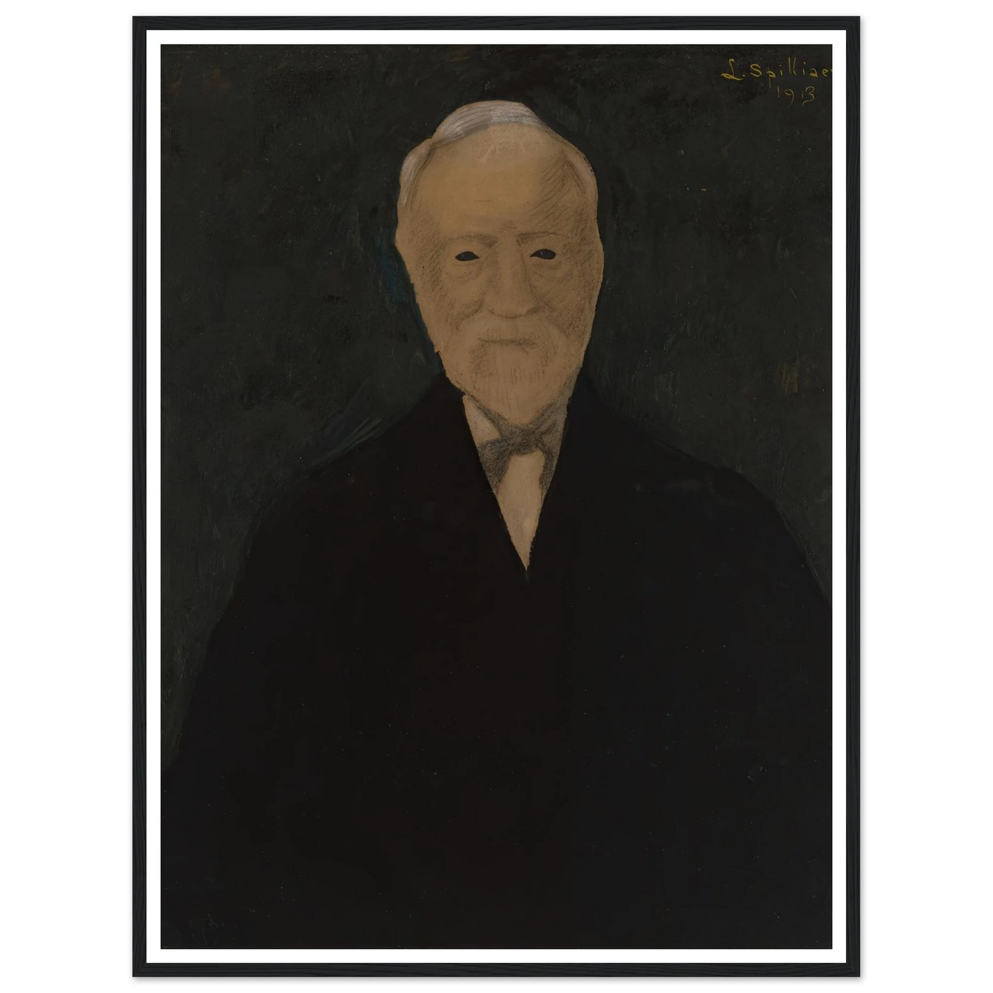 Portret van Andrew Carnegie (1913) Art Print | Leon Spilliaert - Framed Poster - 30x40 cm / 12x16″ - Black frame