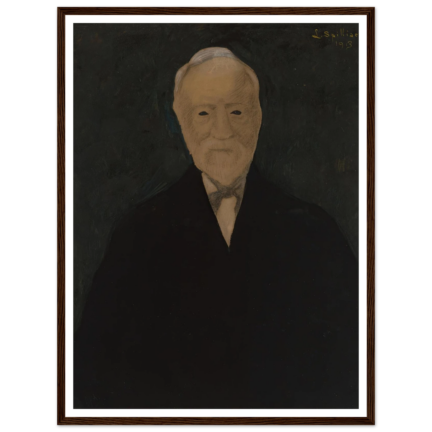 Portret van Andrew Carnegie (1913) Art Print | Leon Spilliaert - Framed Poster - 30x40 cm / 12x16″ - Black frame