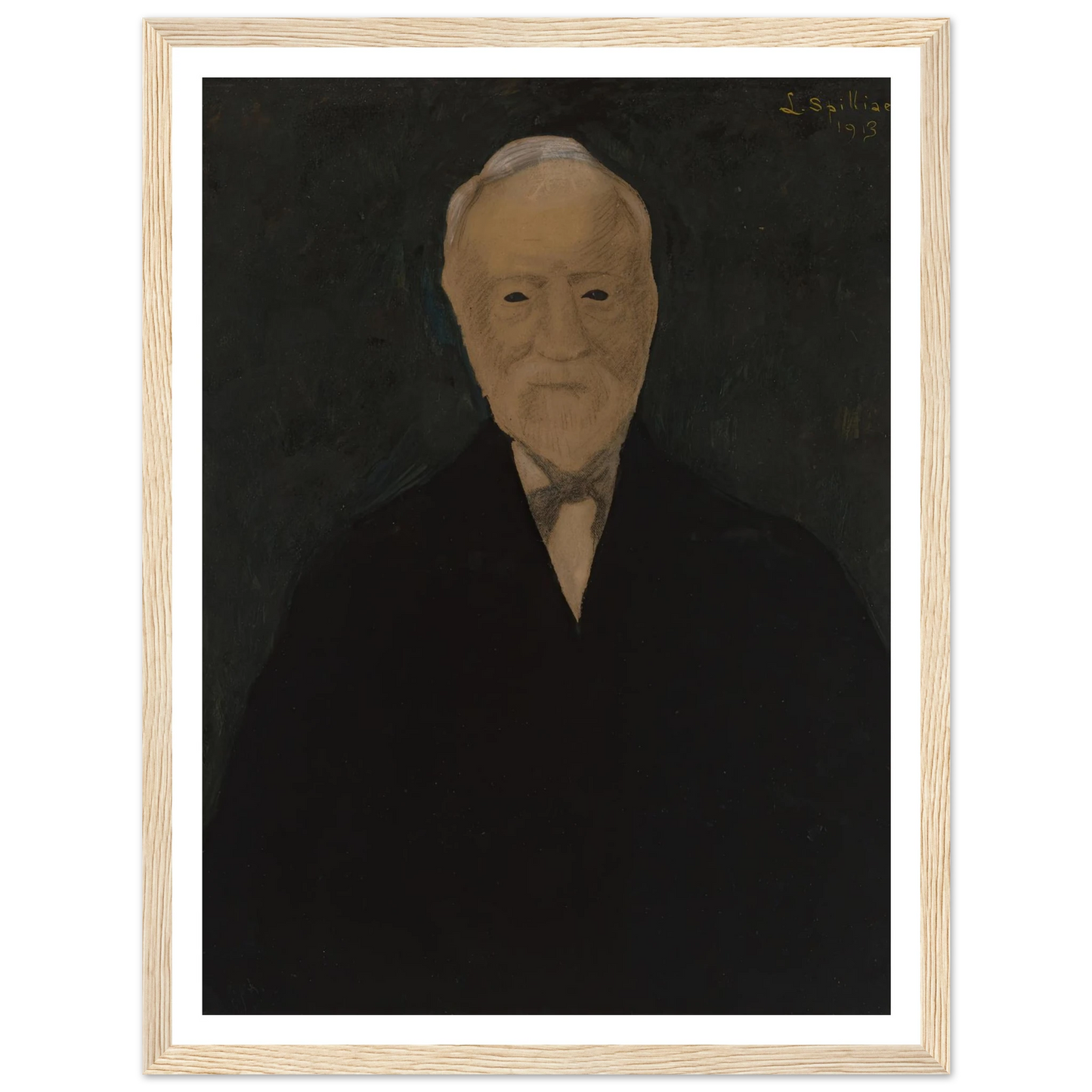 Portret van Andrew Carnegie (1913) Art Print | Leon Spilliaert - Framed Poster - 30x40 cm / 12x16″ - Black frame