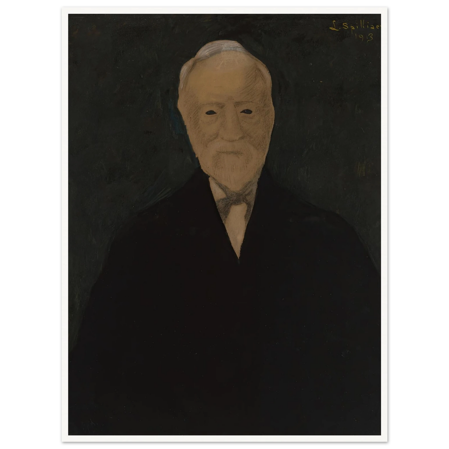 Portret van Andrew Carnegie (1913) Art Print | Leon Spilliaert - Framed Poster - 30x40 cm / 12x16″ - Black frame