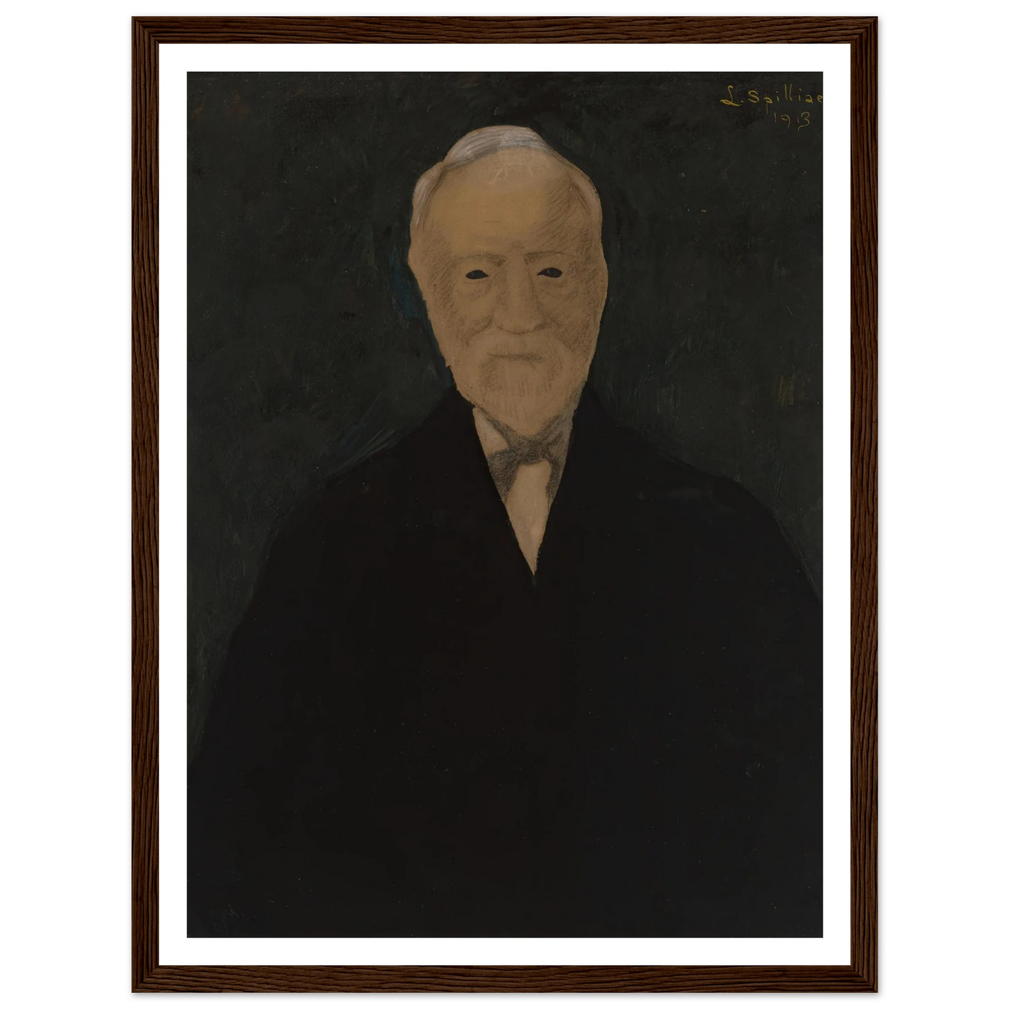 Portret van Andrew Carnegie (1913) Art Print | Leon Spilliaert - Framed Poster - 30x40 cm / 12x16″ - Black frame