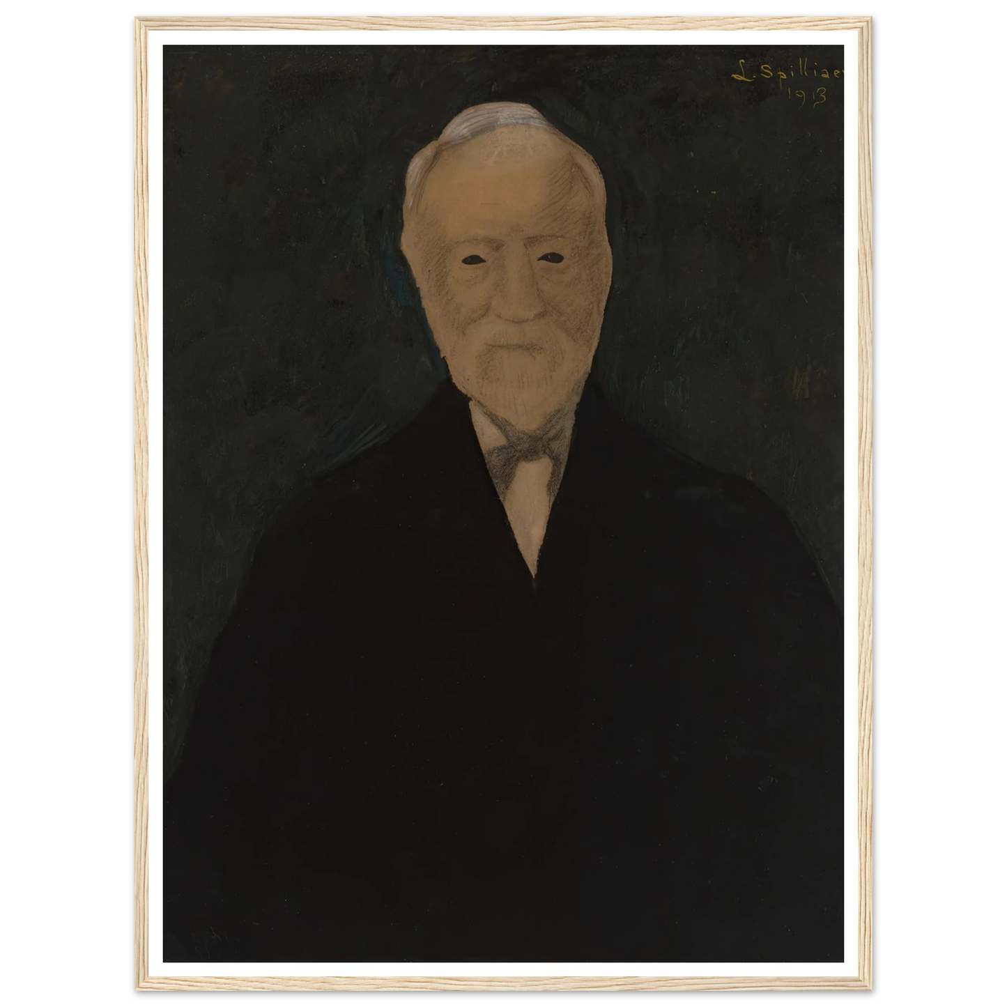 Portret van Andrew Carnegie (1913) Art Print | Leon Spilliaert - Framed Poster - 30x40 cm / 12x16″ - Black frame