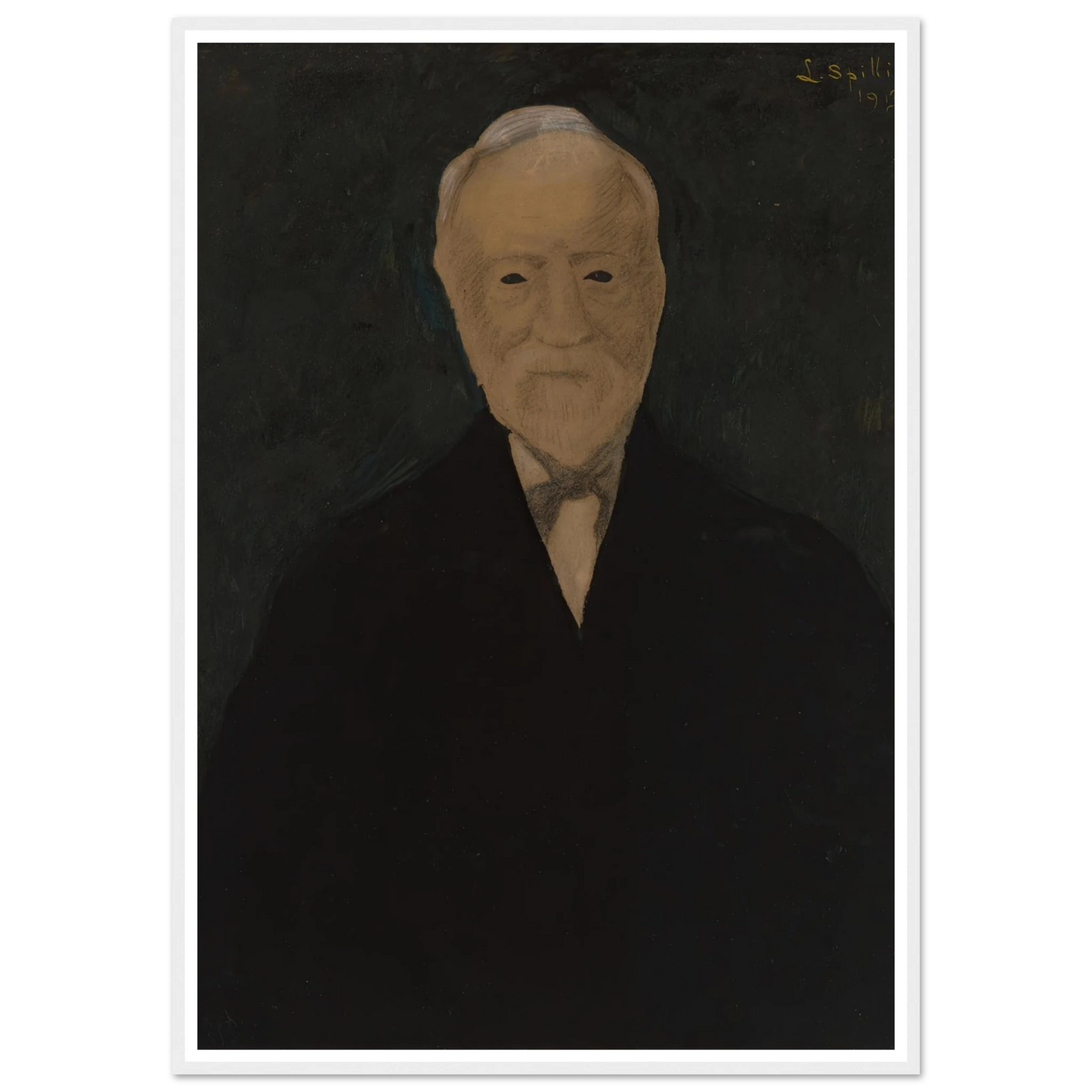 Portret van Andrew Carnegie (1913) Art Print | Leon Spilliaert - Framed Poster - 30x40 cm / 12x16″ - Black frame