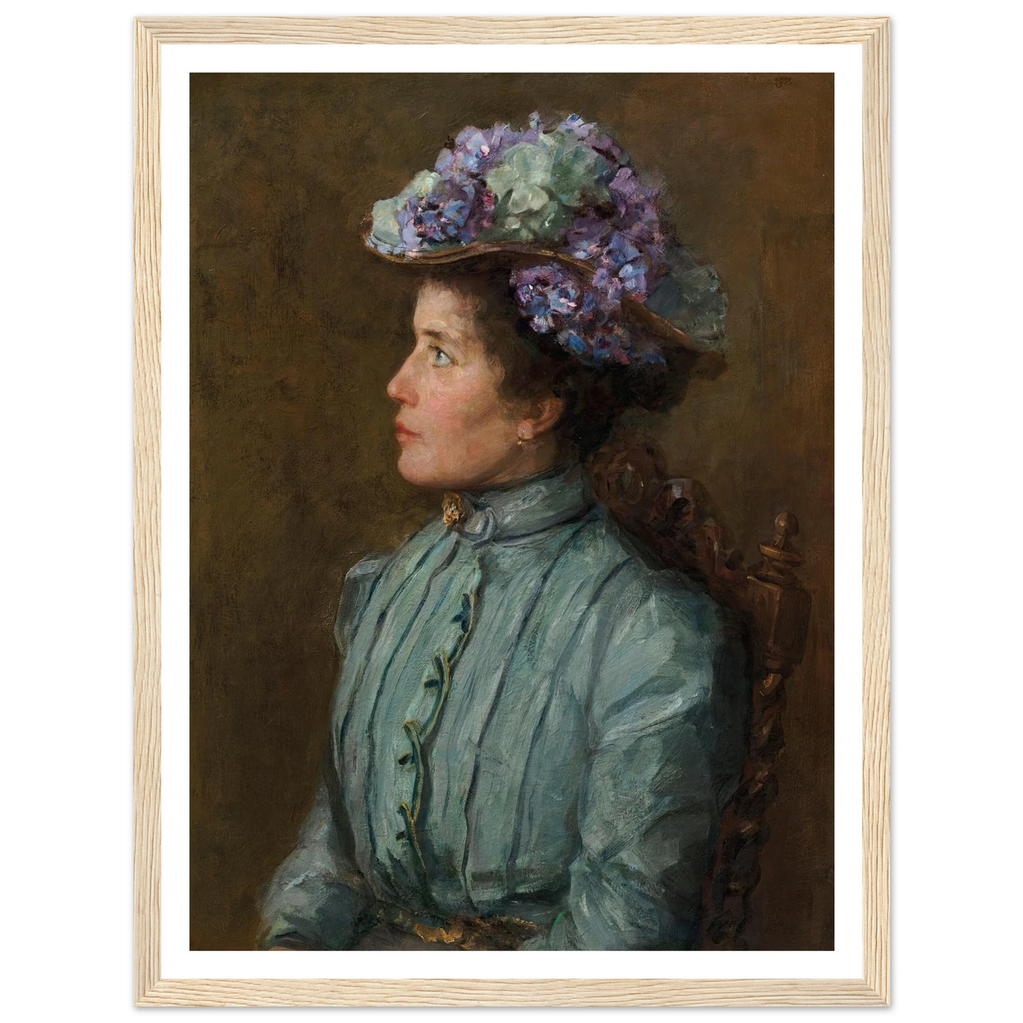 Portret van Elisabeth Sophia Maria (Betsy) Cavalini (1901) Art Print | Piet Mondrian - Framed Poster - 30x40 cm / 12x16″ - Black frame