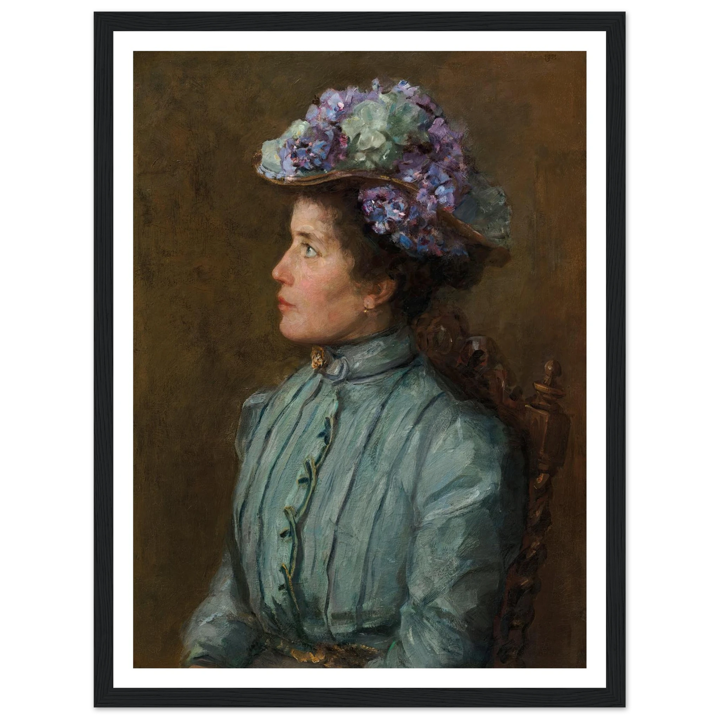 Portret van Elisabeth Sophia Maria (Betsy) Cavalini (1901) Art Print | Piet Mondrian - Framed Poster - 30x40 cm / 12x16″ - Black frame