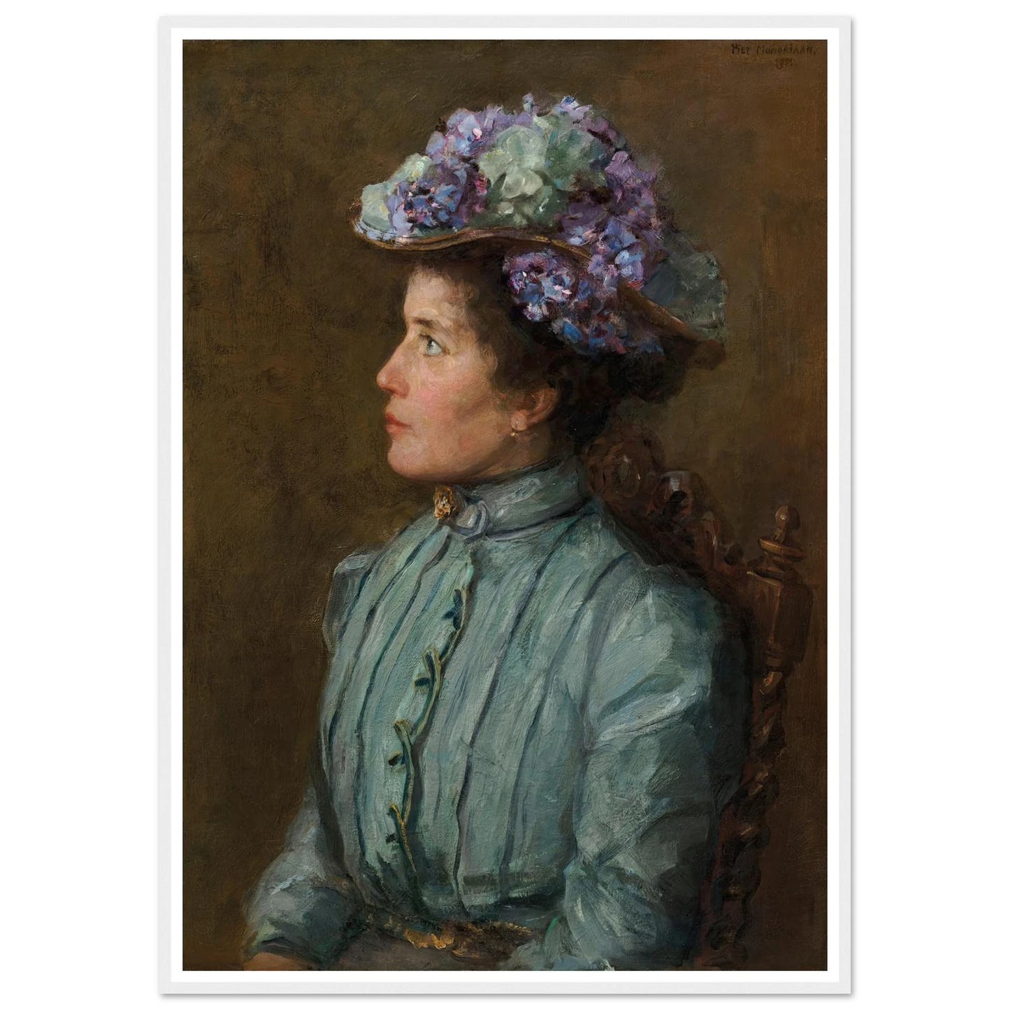 Portret van Elisabeth Sophia Maria (Betsy) Cavalini (1901) Art Print | Piet Mondrian - Framed Poster - 30x40 cm / 12x16″ - Black frame