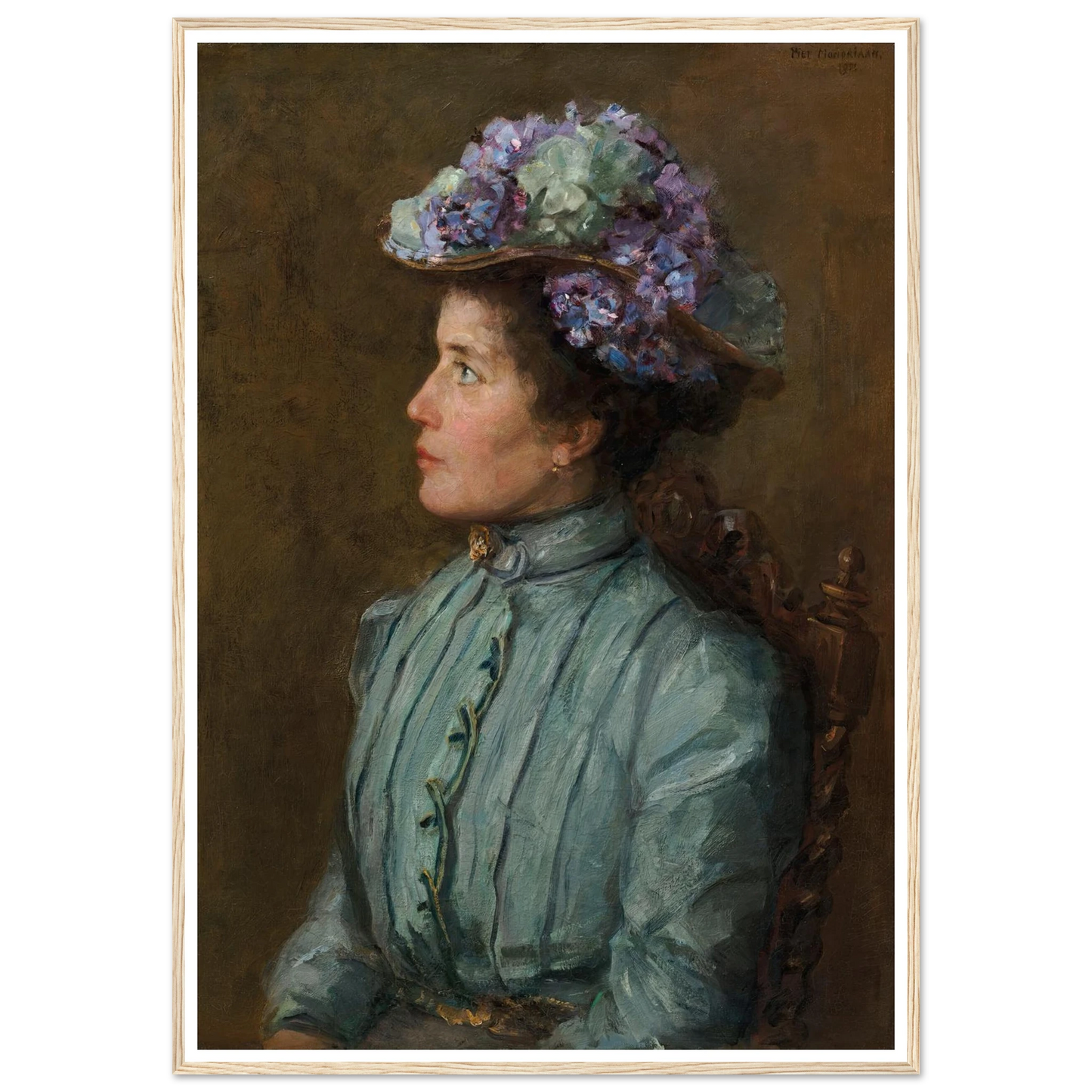 Portret van Elisabeth Sophia Maria (Betsy) Cavalini (1901) Art Print | Piet Mondrian - Framed Poster - 30x40 cm / 12x16″ - Black frame