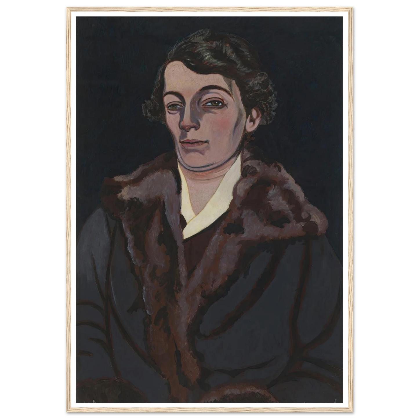 Portret van mevrouw Storck-Hertoghe (1925) Art Print | Leon Spilliaert - Framed Poster - 30x40 cm / 12x16″ - Black frame