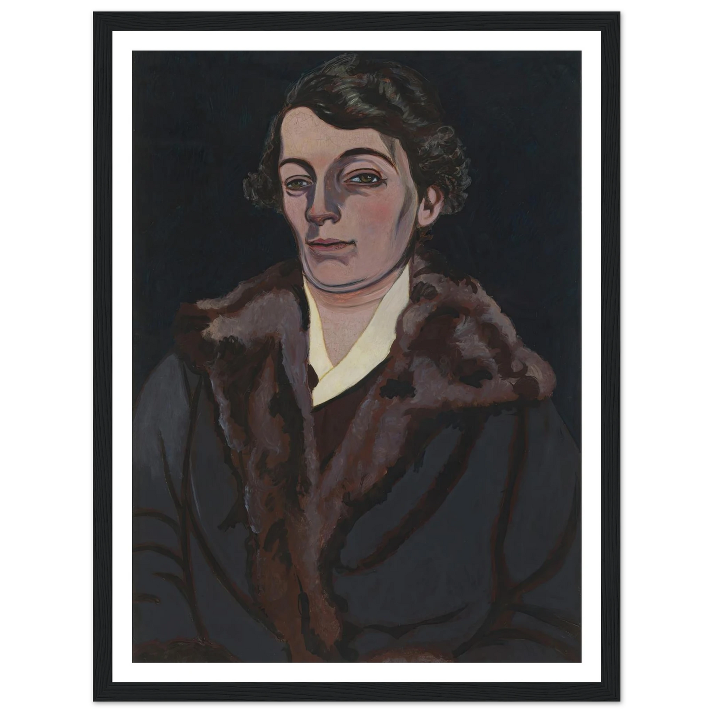 Portret van mevrouw Storck-Hertoghe (1925) Art Print | Leon Spilliaert - Framed Poster - 30x40 cm / 12x16″ - Black frame