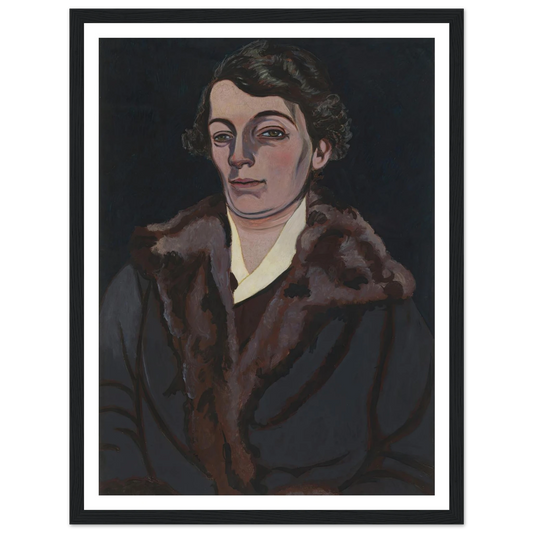 Portret van mevrouw Storck-Hertoghe (1925) Art Print | Leon Spilliaert - Framed Poster - 30x40 cm / 12x16″ - Black frame