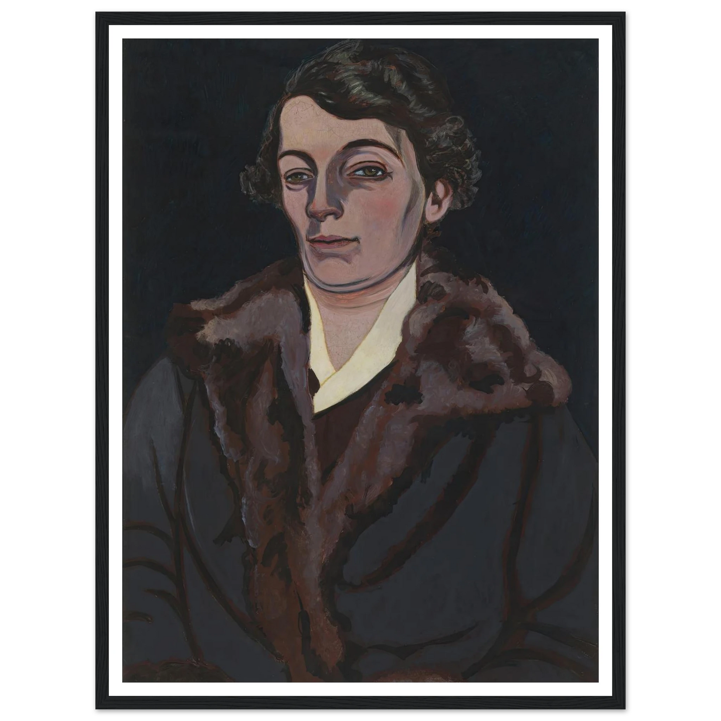 Portret van mevrouw Storck-Hertoghe (1925) Art Print | Leon Spilliaert - Framed Poster - 30x40 cm / 12x16″ - Black frame