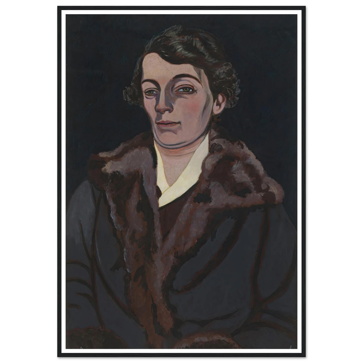 Portret van mevrouw Storck-Hertoghe (1925) Art Print | Leon Spilliaert - Framed Poster - 30x40 cm / 12x16″ - Black frame