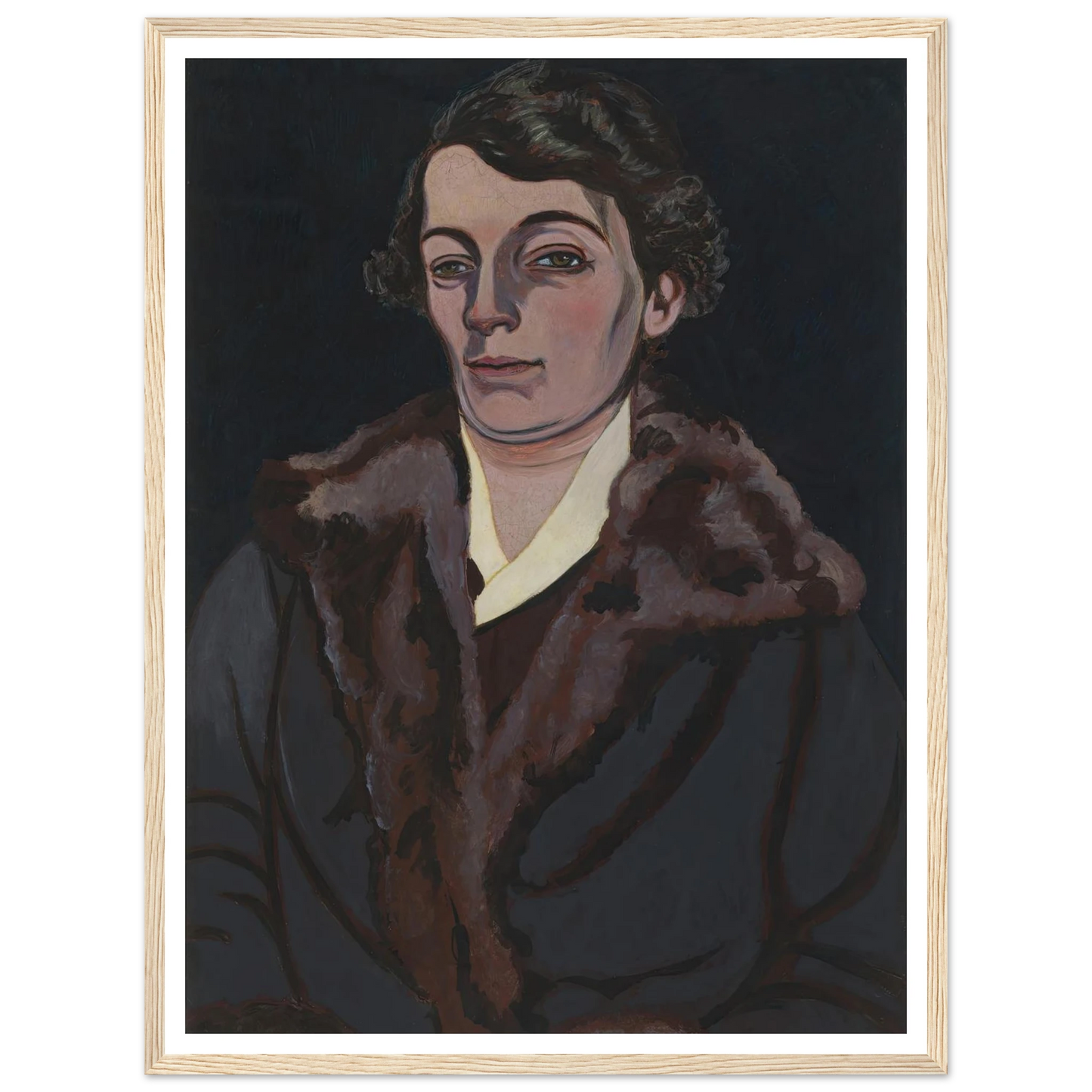 Portret van mevrouw Storck-Hertoghe (1925) Art Print | Leon Spilliaert - Framed Poster - 30x40 cm / 12x16″ - Black frame