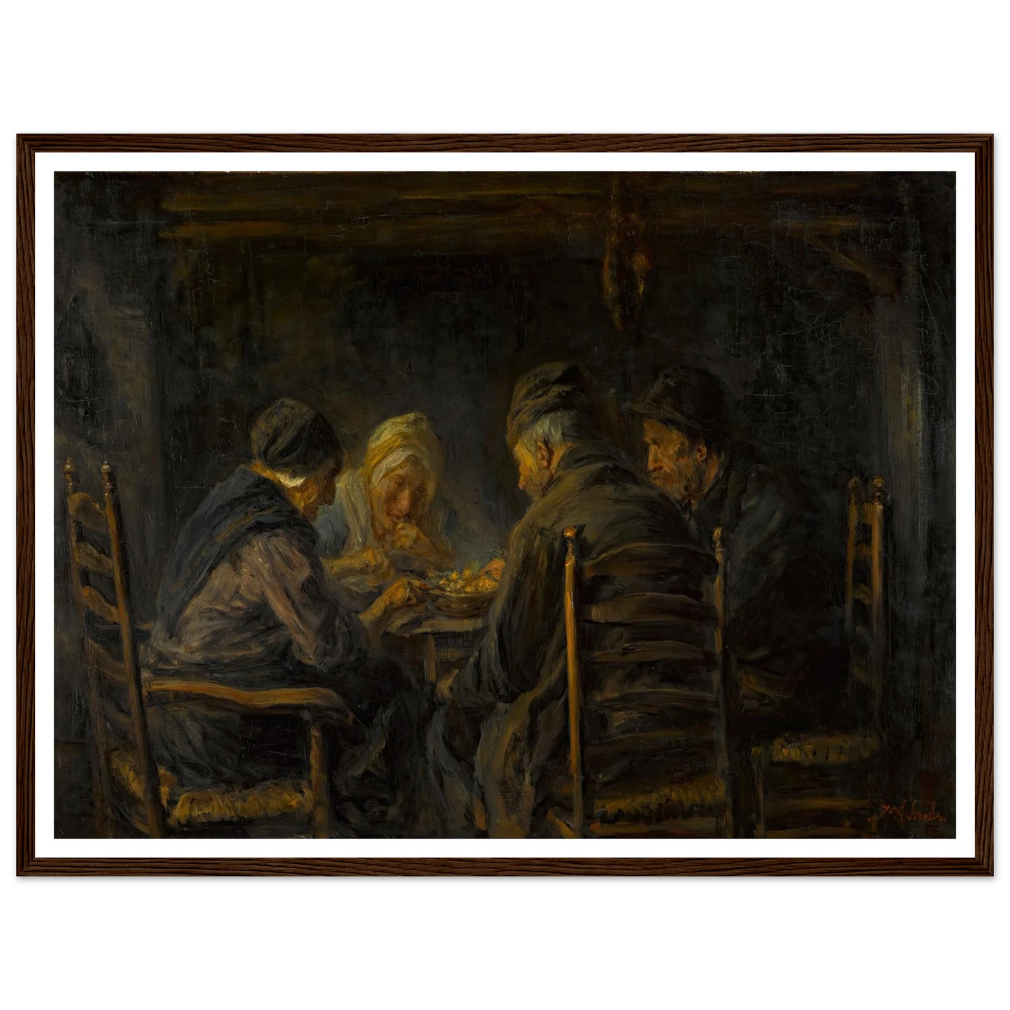 Potato eaters Art Print | Jozef Israels - Framed Poster - 30x40 cm / 12x16″ - Black frame