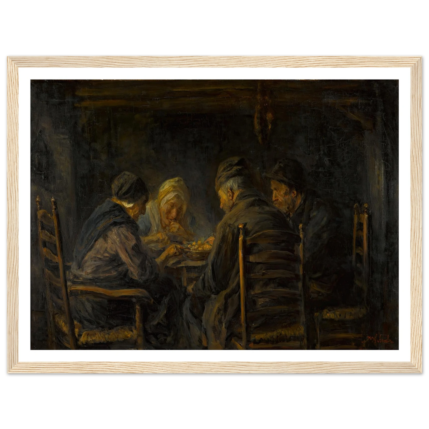 Potato eaters Art Print | Jozef Israels - Framed Poster - 30x40 cm / 12x16″ - Black frame