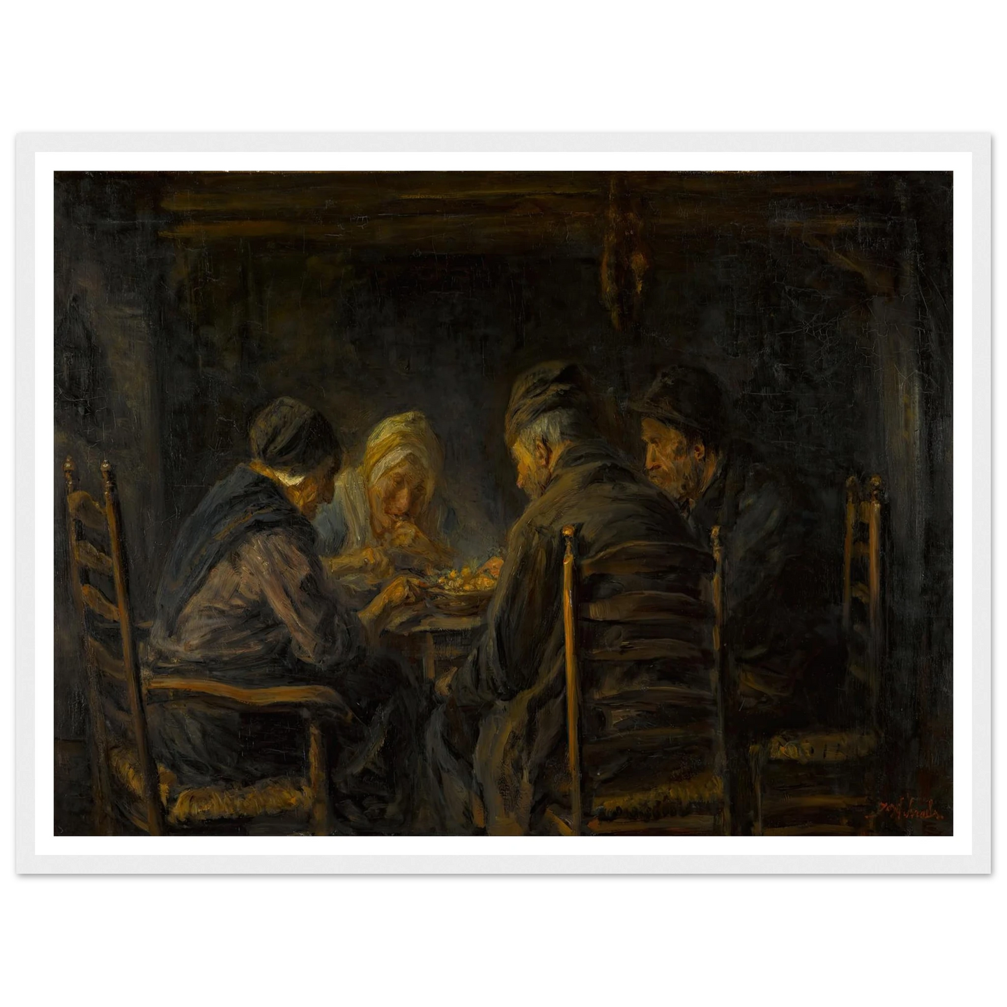 Potato eaters Art Print | Jozef Israels - Framed Poster - 30x40 cm / 12x16″ - Black frame