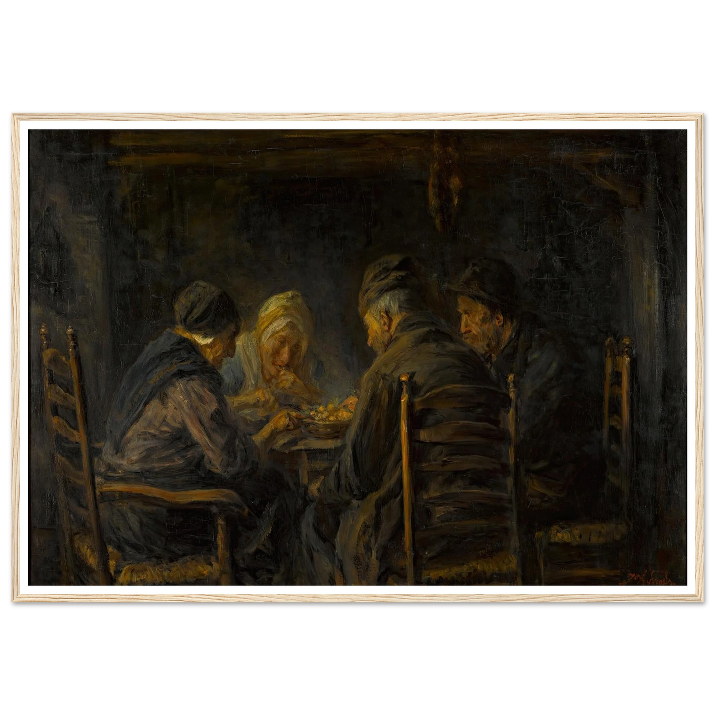 Potato eaters Art Print | Jozef Israels - Framed Poster - 30x40 cm / 12x16″ - Black frame