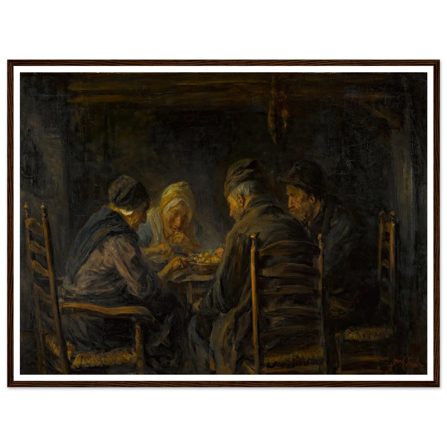 Potato eaters Art Print | Jozef Israels - Framed Poster - 30x40 cm / 12x16″ - Black frame