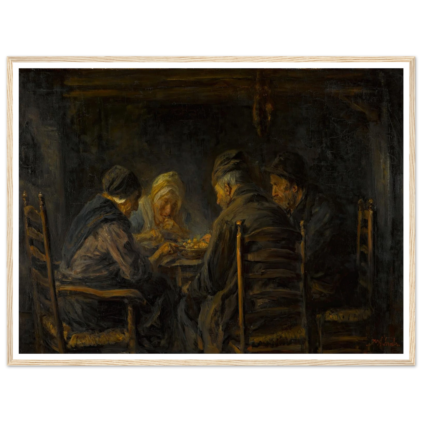 Potato eaters Art Print | Jozef Israels - Framed Poster - 30x40 cm / 12x16″ - Black frame