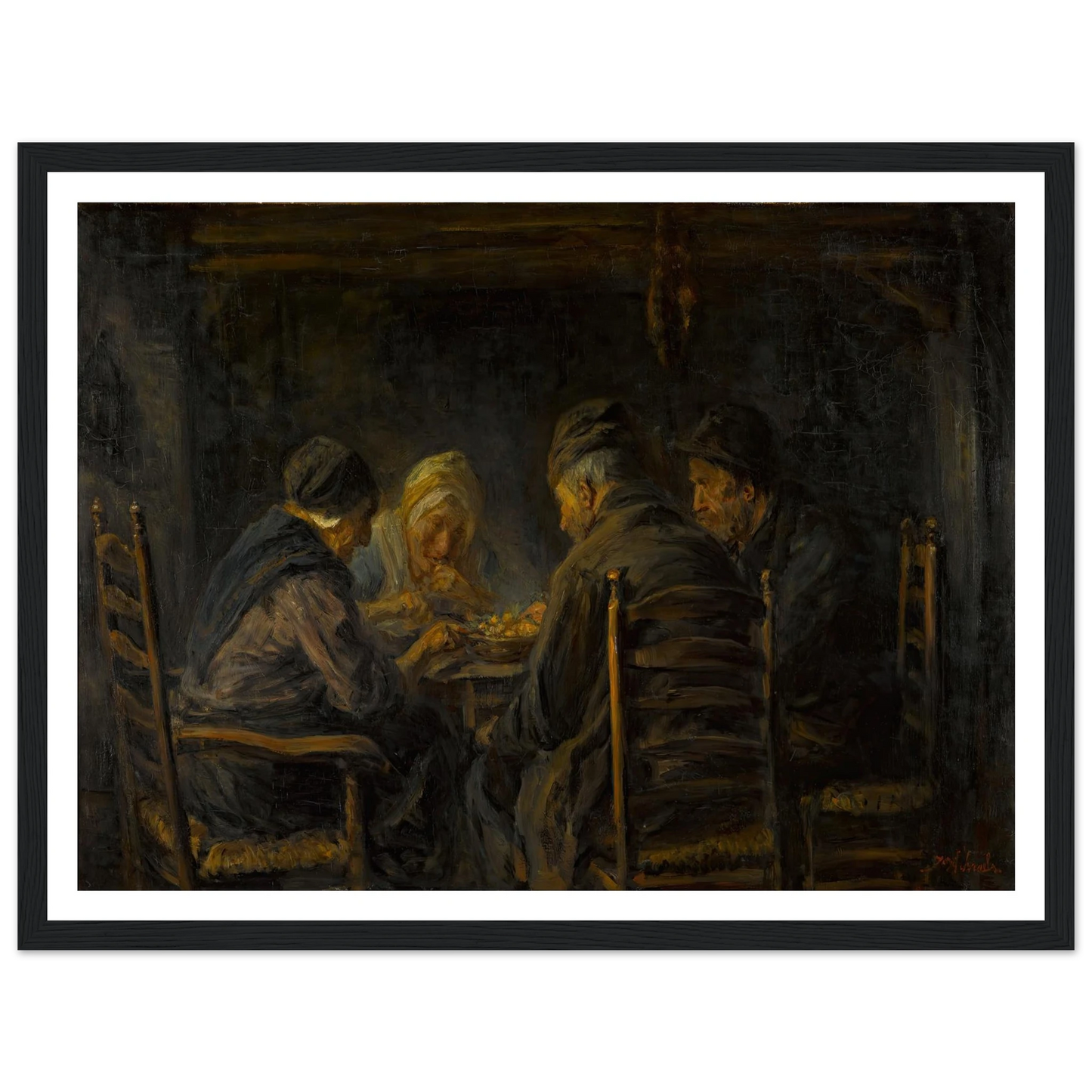 Potato eaters Art Print | Jozef Israels - Framed Poster - 30x40 cm / 12x16″ - Black frame