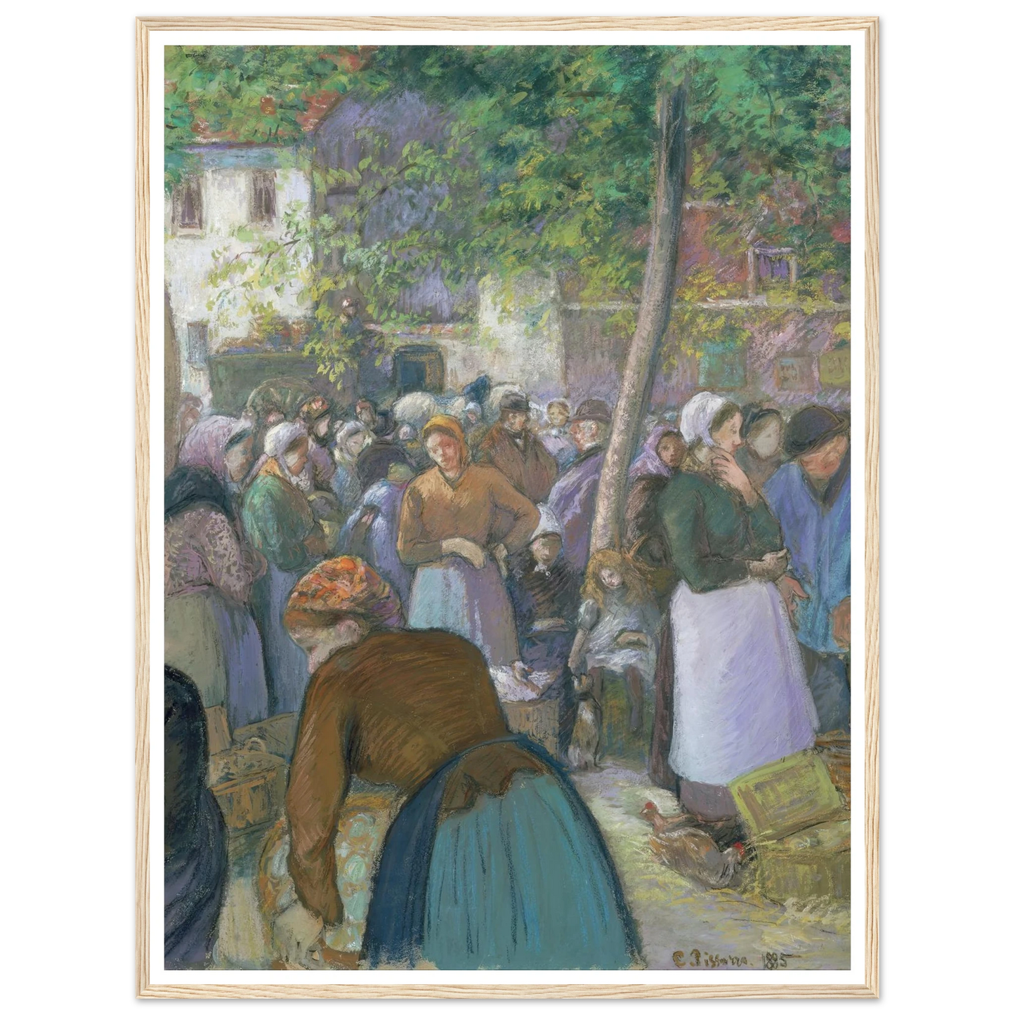 Poultry Market at Gisors (1885) Art Print | Camille Pissarro - Framed Poster - 30x40 cm / 12x16″ - Black frame