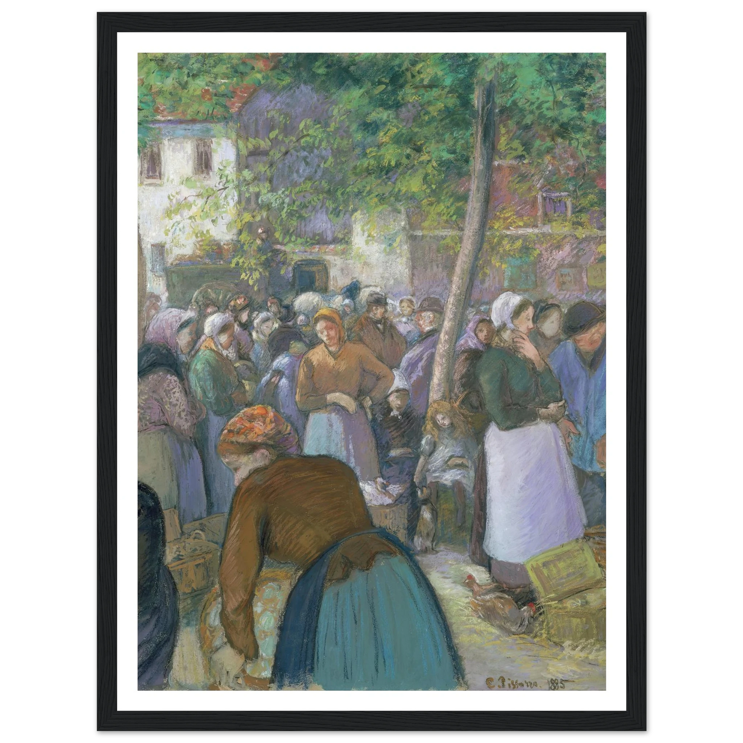 Poultry Market at Gisors (1885) Art Print | Camille Pissarro - Framed Poster - 30x40 cm / 12x16″ - Black frame