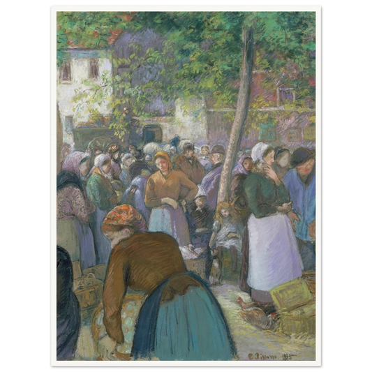 Poultry Market at Gisors (1885) Art Print | Camille Pissarro - Framed Poster - 30x40 cm / 12x16″ - Black frame