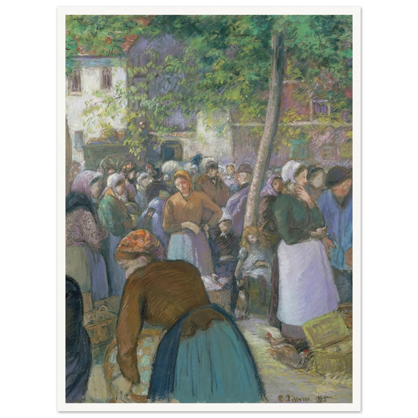 Poultry Market at Gisors (1885) Art Print | Camille Pissarro - Framed Poster - 30x40 cm / 12x16″ - Black frame