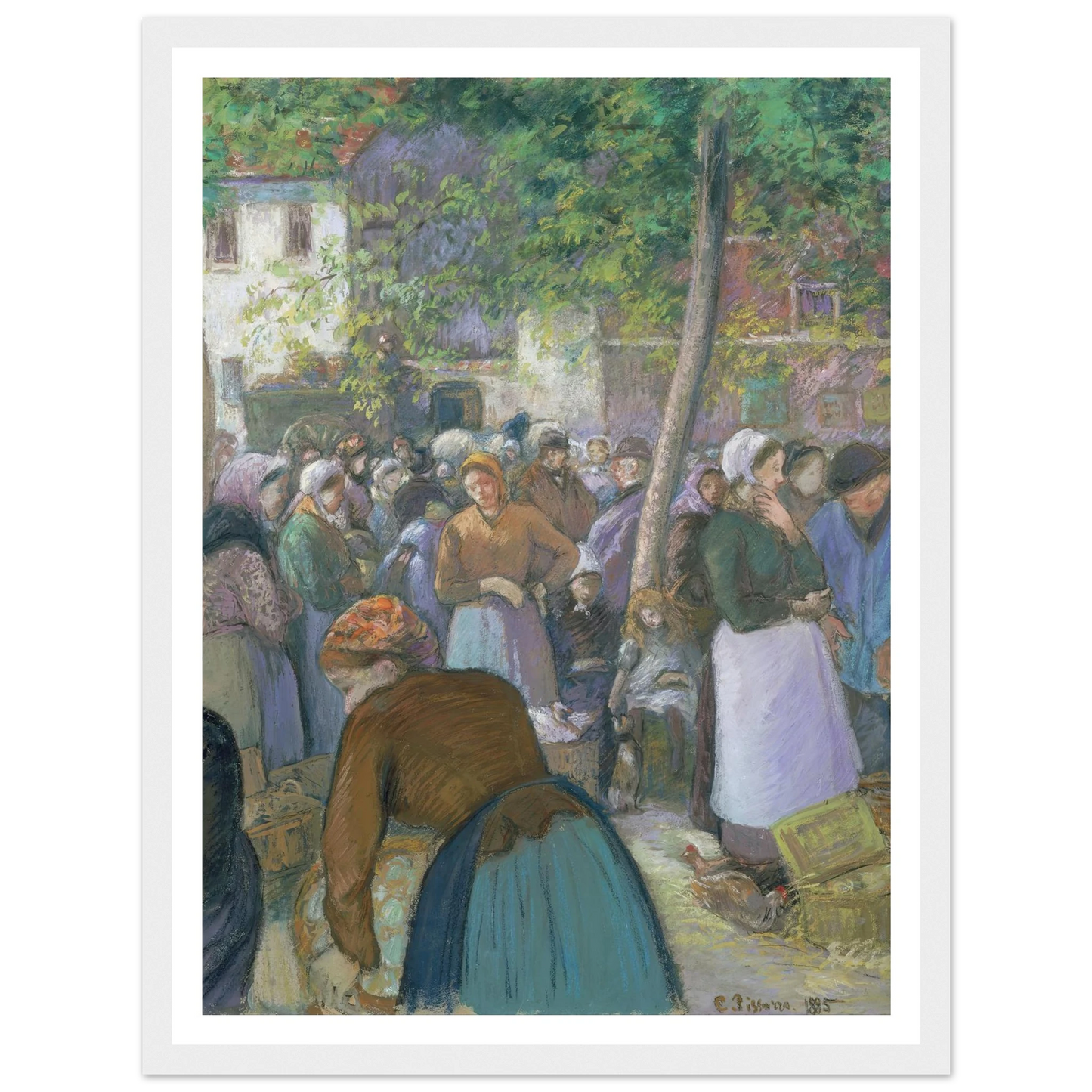 Poultry Market at Gisors (1885) Art Print | Camille Pissarro - Framed Poster - 30x40 cm / 12x16″ - Black frame