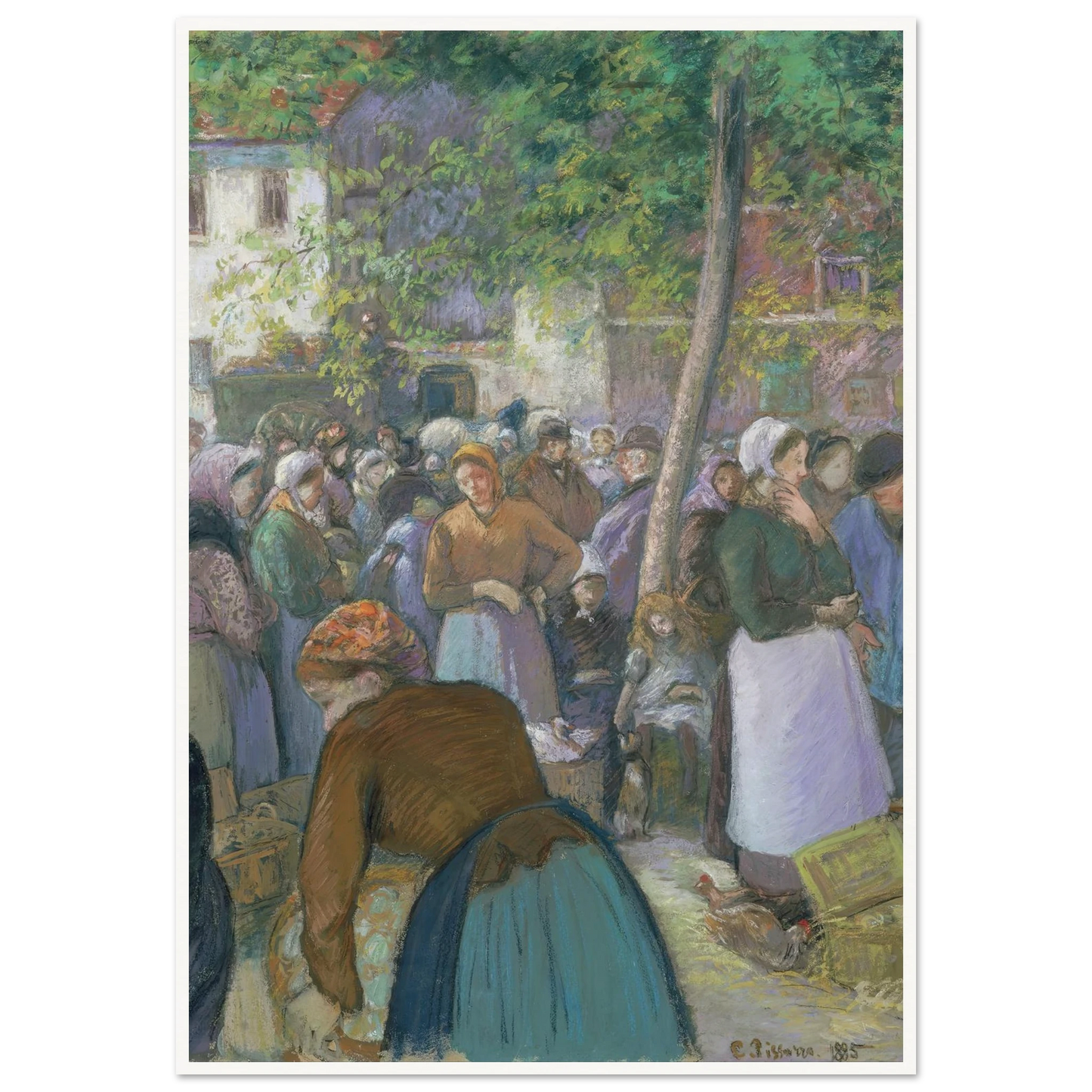 Poultry Market at Gisors (1885) Art Print | Camille Pissarro - Framed Poster - 30x40 cm / 12x16″ - Black frame