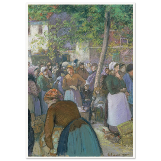 Poultry Market at Gisors (1885) Art Print | Camille Pissarro - Framed Poster - 30x40 cm / 12x16″ - Black frame