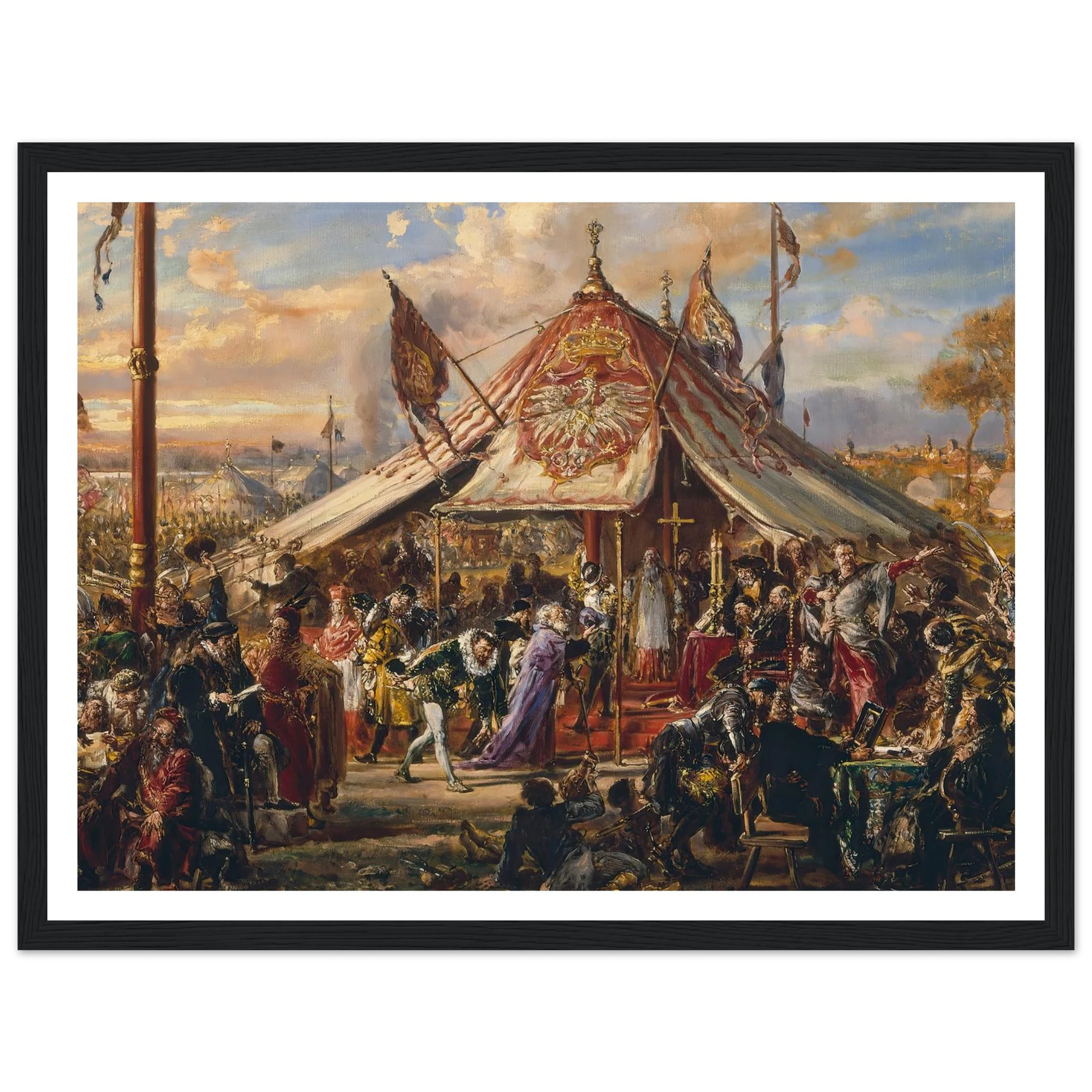 Power of Commonwealth at its Zenith, from the series “History of Civilization in Poland” (1889) Art Print | Jan Matejko - Framed Poster - 30x40 cm / 12x16″ - Black frame