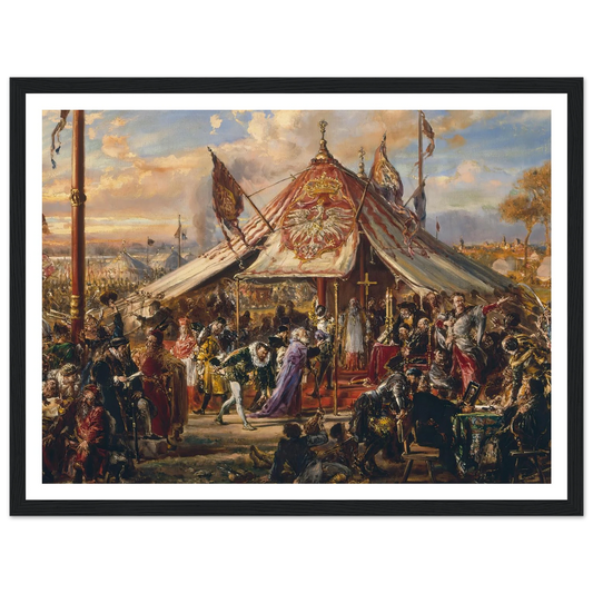 Power of Commonwealth at its Zenith, from the series “History of Civilization in Poland” (1889) Art Print | Jan Matejko - Framed Poster - 30x40 cm / 12x16″ - Black frame