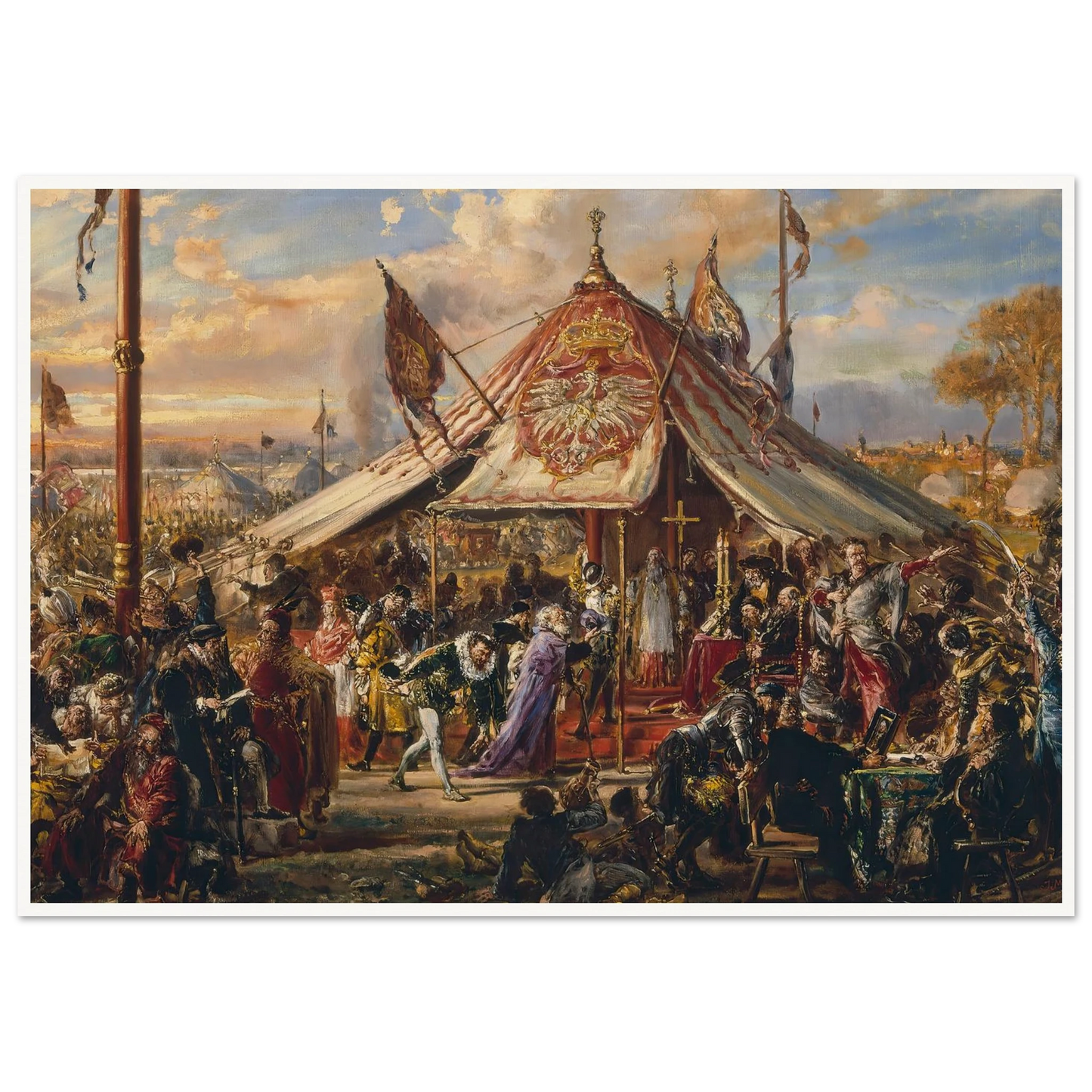 Power of Commonwealth at its Zenith, from the series “History of Civilization in Poland” (1889) Art Print | Jan Matejko - Framed Poster - 30x40 cm / 12x16″ - Black frame