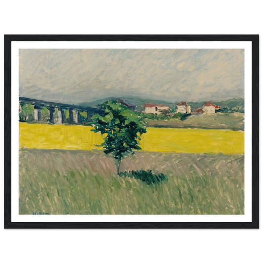 Prairie Au Pont D’argenteuil Art Print | Gustave Caillebotte - Framed Poster - 30x40 cm / 12x16″ - Black frame