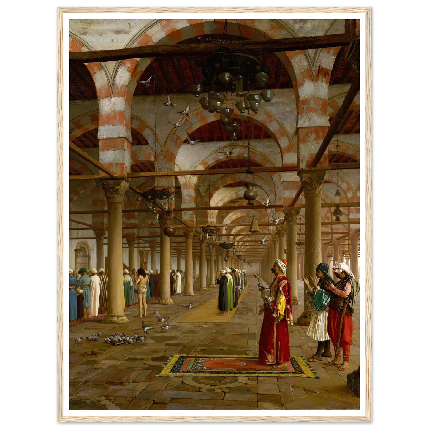 Prayer in the Mosque (1871) Art Print | Jean Leon Gerome - Framed Poster - 30x40 cm / 12x16″ - Black frame