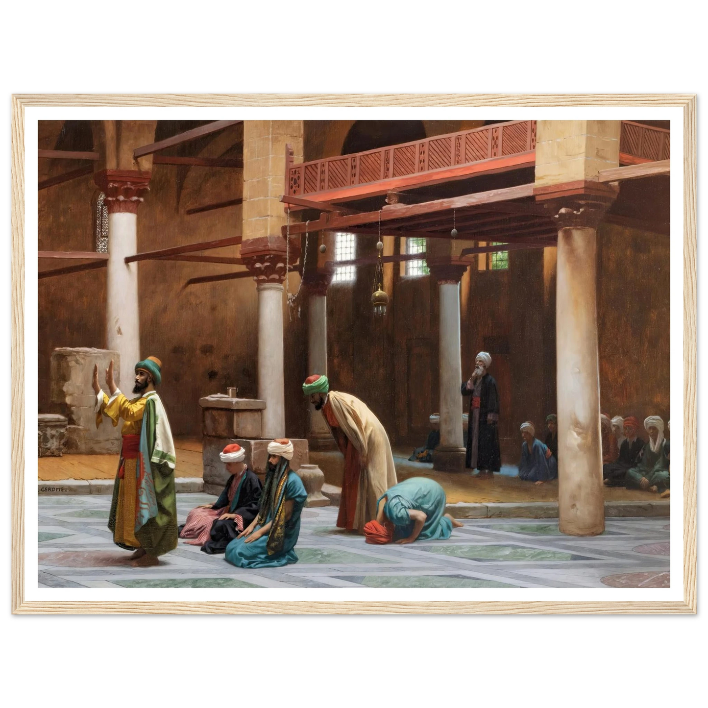 Prayers In The Mosque Art Print | Jean Leon Gerome - Framed Poster - 30x40 cm / 12x16″ - Black frame