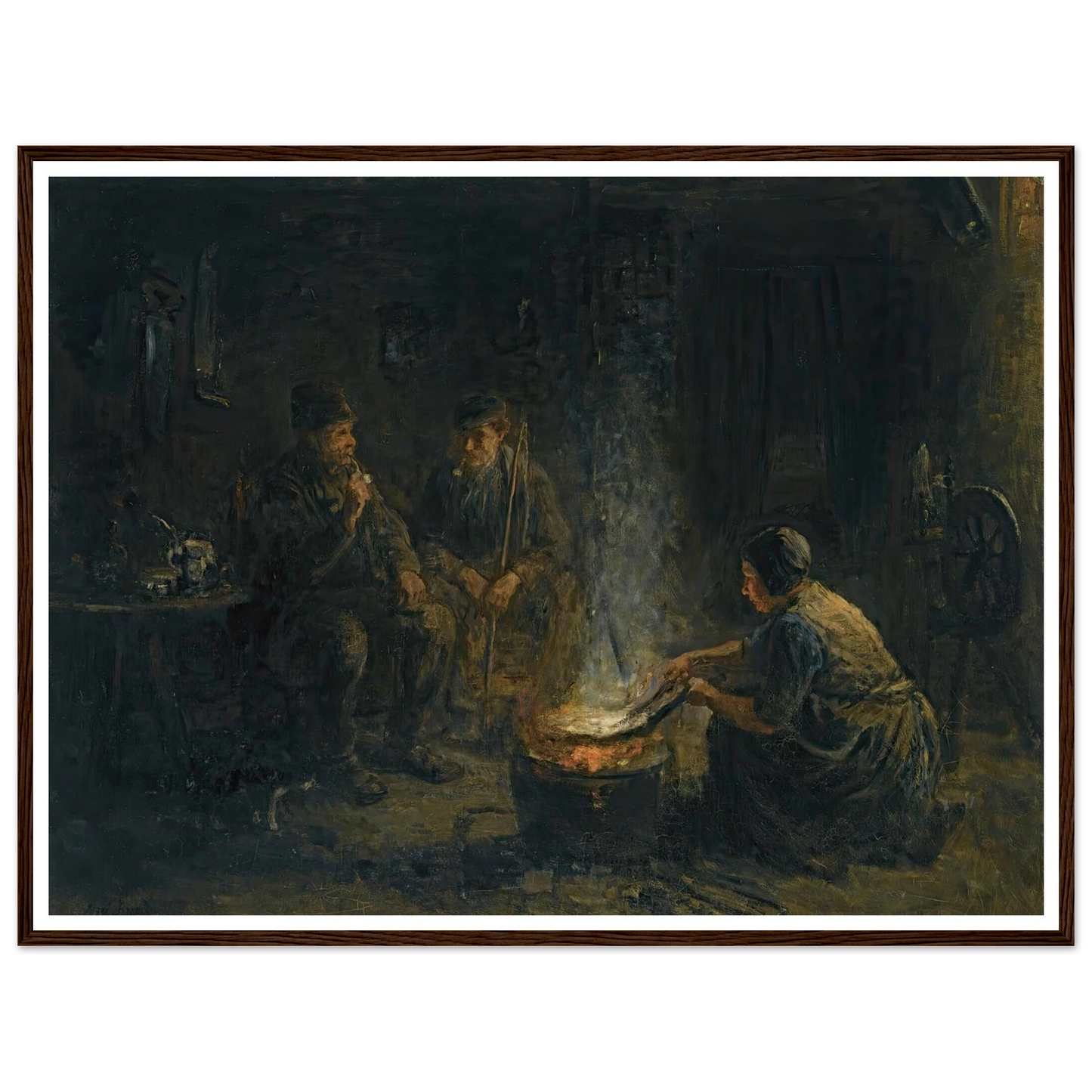 Preparing the meal Art Print | Jozef Israels - Framed Poster - 30x40 cm / 12x16″ - Black frame