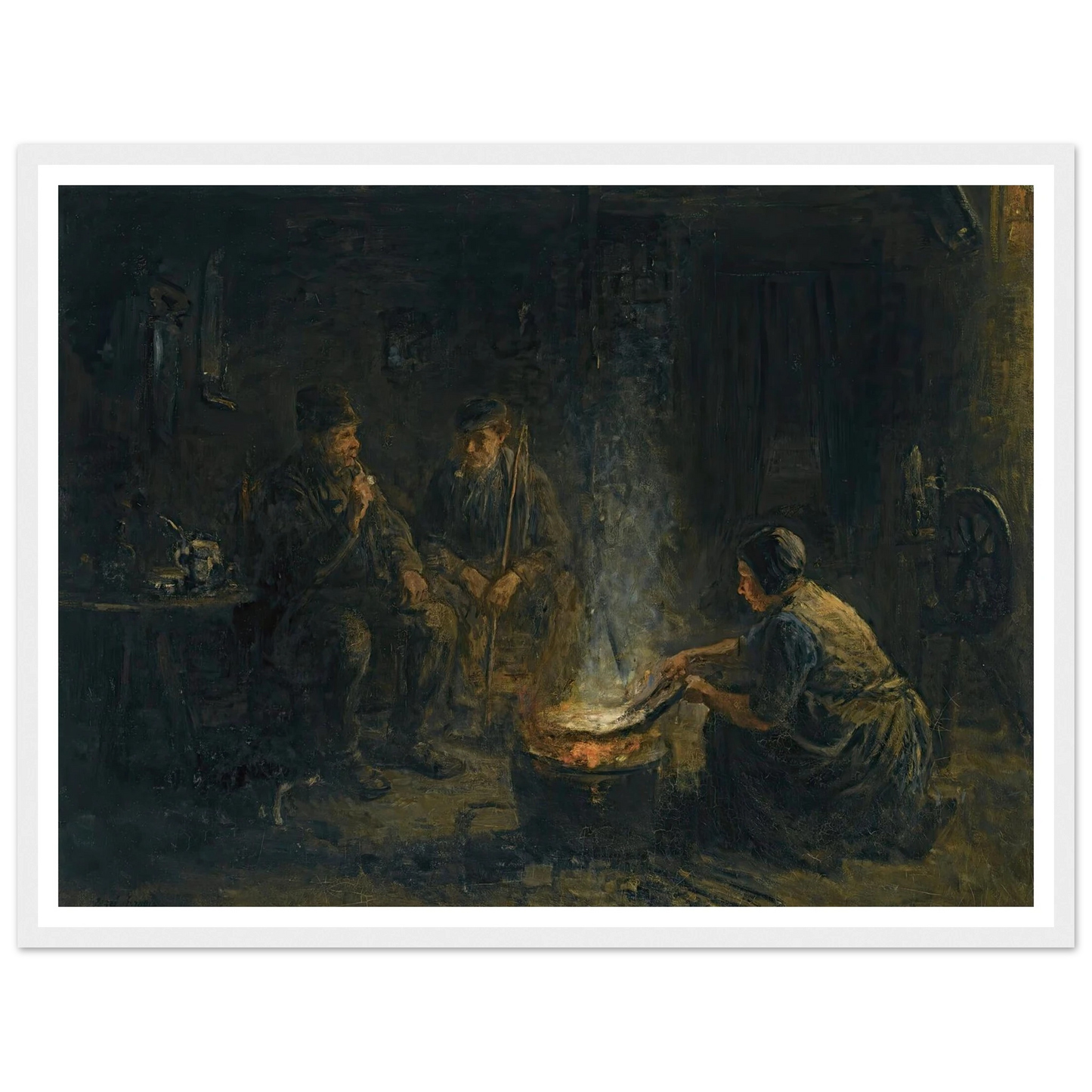 Preparing the meal Art Print | Jozef Israels - Framed Poster - 30x40 cm / 12x16″ - Black frame