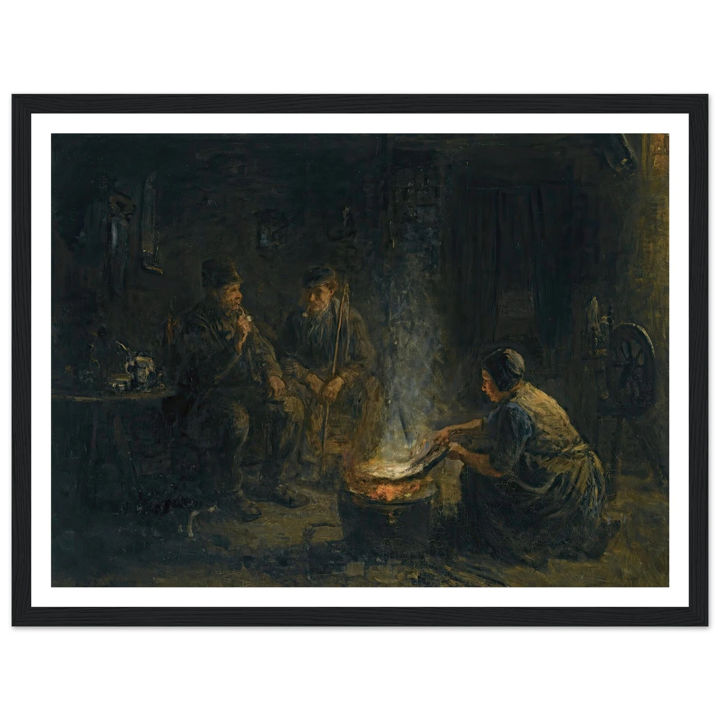 Preparing the meal Art Print | Jozef Israels - Framed Poster - 30x40 cm / 12x16″ - Black frame